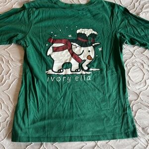 Ivory Ella Signature Long Sleeved T-shirt - Holiday Snowman